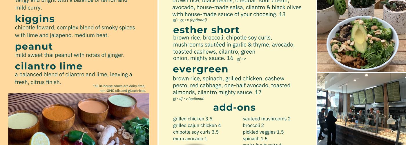 Mighty Bowl - Downtown Menu