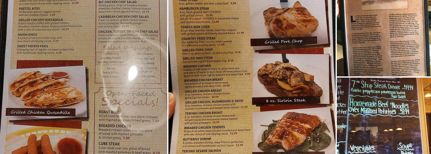 Lyn-Way Restaurant Menu