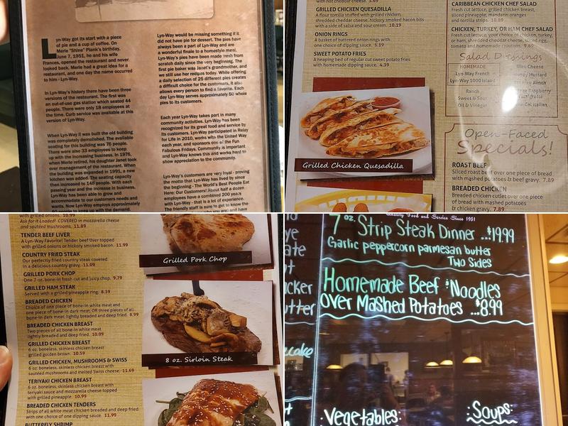 Lyn-Way Restaurant Menu