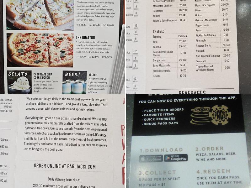 Pagliacci Pizza Menu