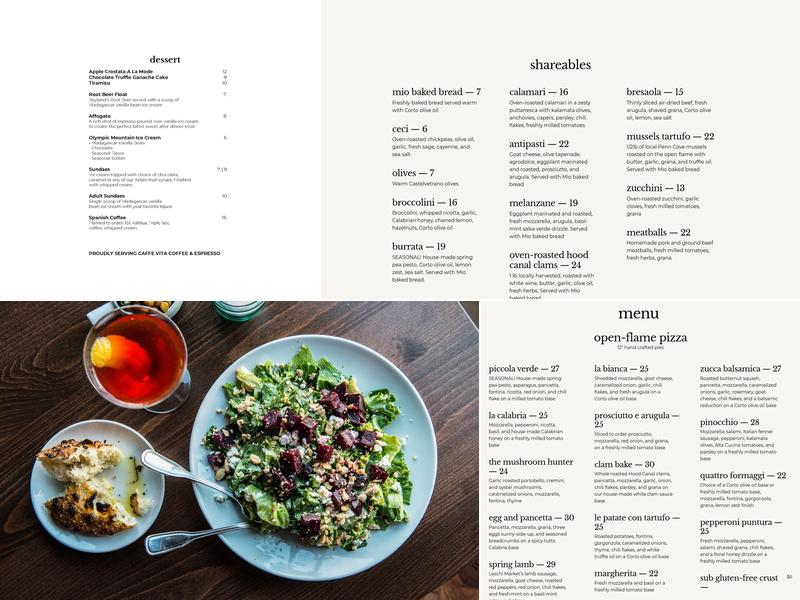 Mioposto Pizzeria Menu