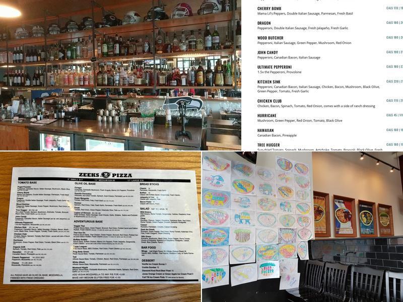 Zeeks Pizza Menu