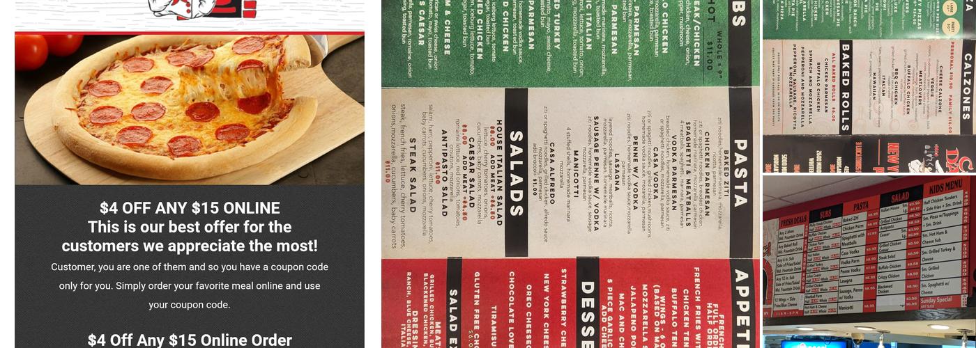 Casa D' Amici Menu
