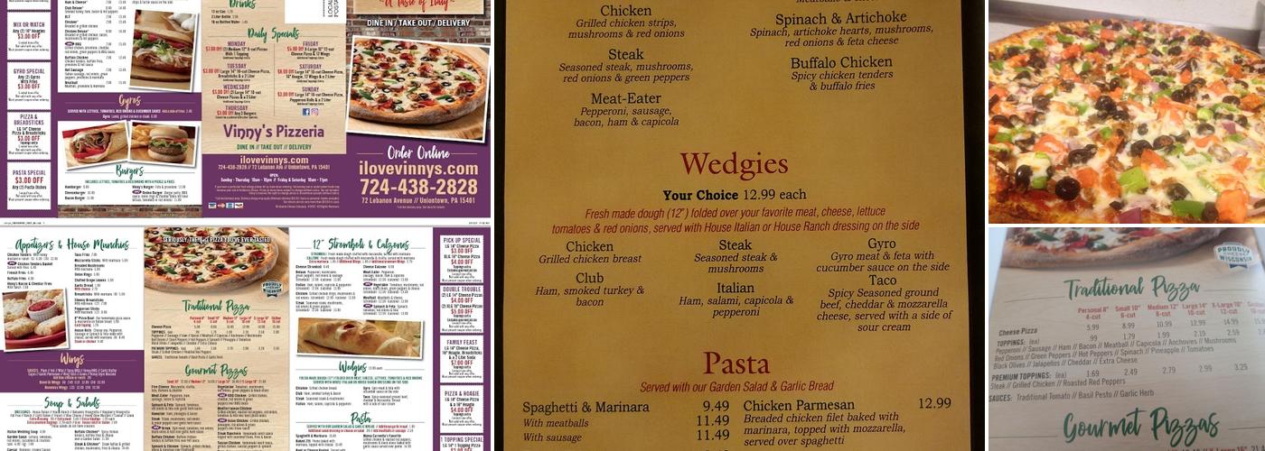 Vinny's Italian Pizzeria Menu
