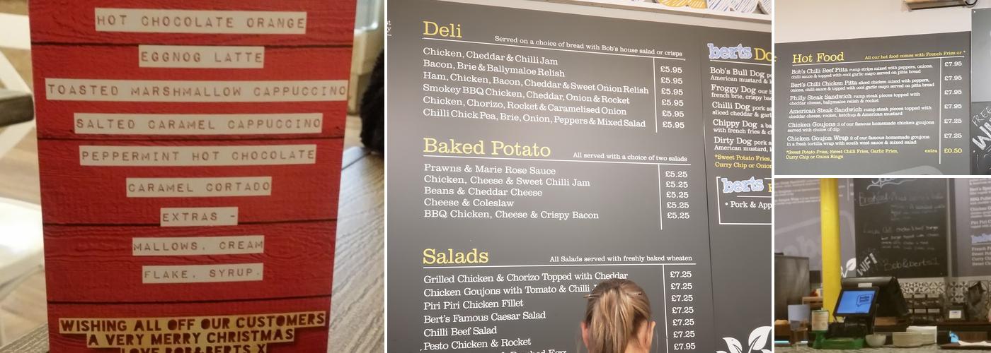 Bob & Berts Portadown Menu