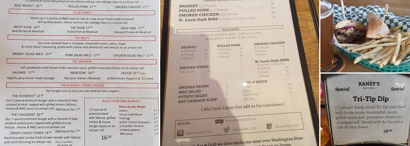 Raney's Bar & Grill Menu