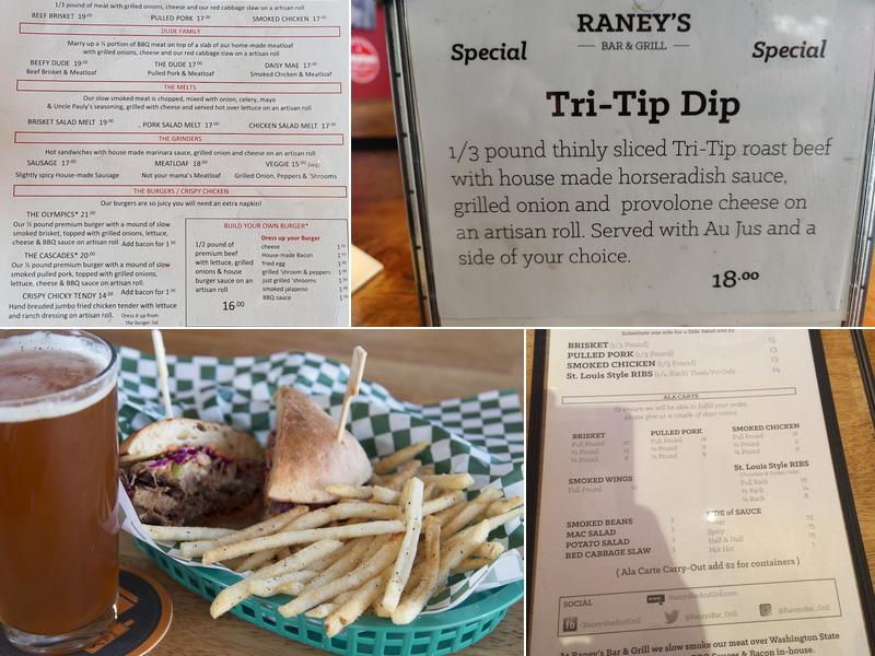 Raney's Bar & Grill Menu