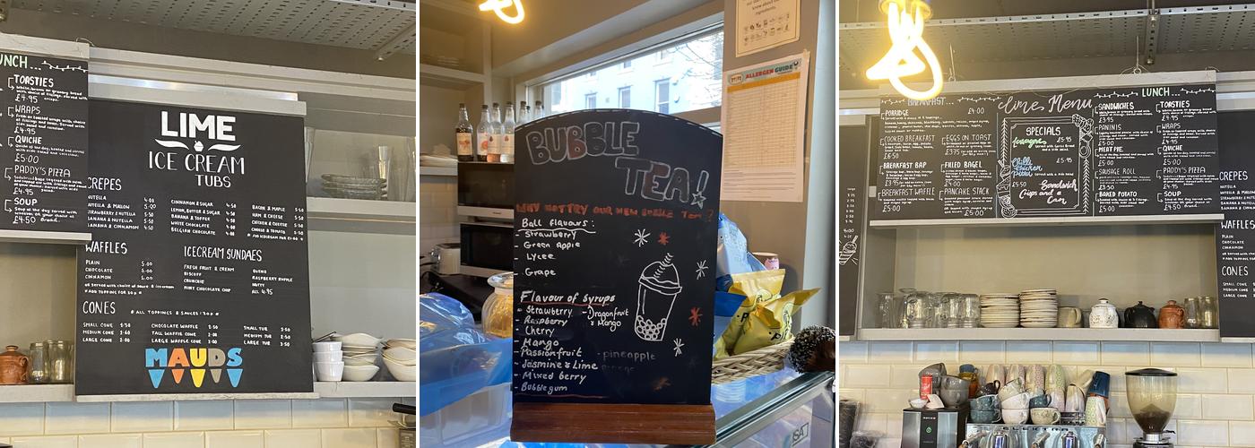 Lime Ice Cream Bar Menu