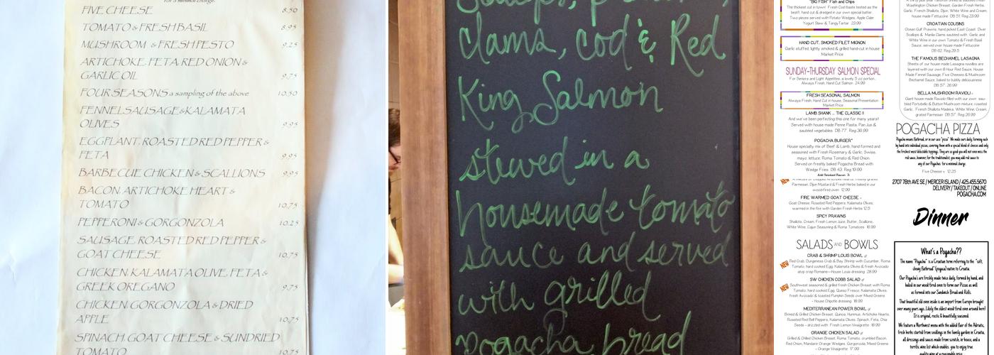 Pogacha Restaurant Menu