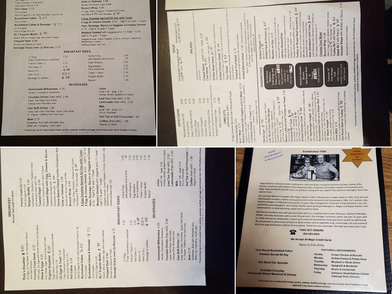 Ruby & Ketchy's Restaurant Menu