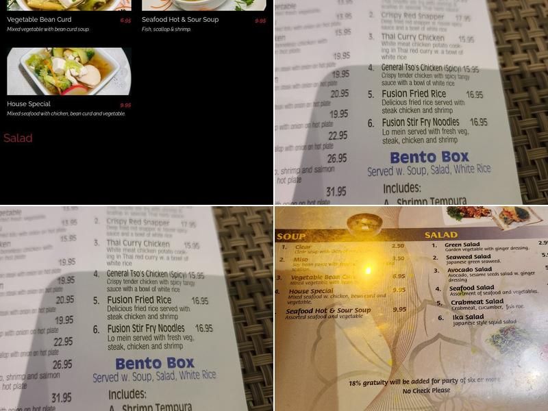 Fusion Japanese Steakhouse Menu