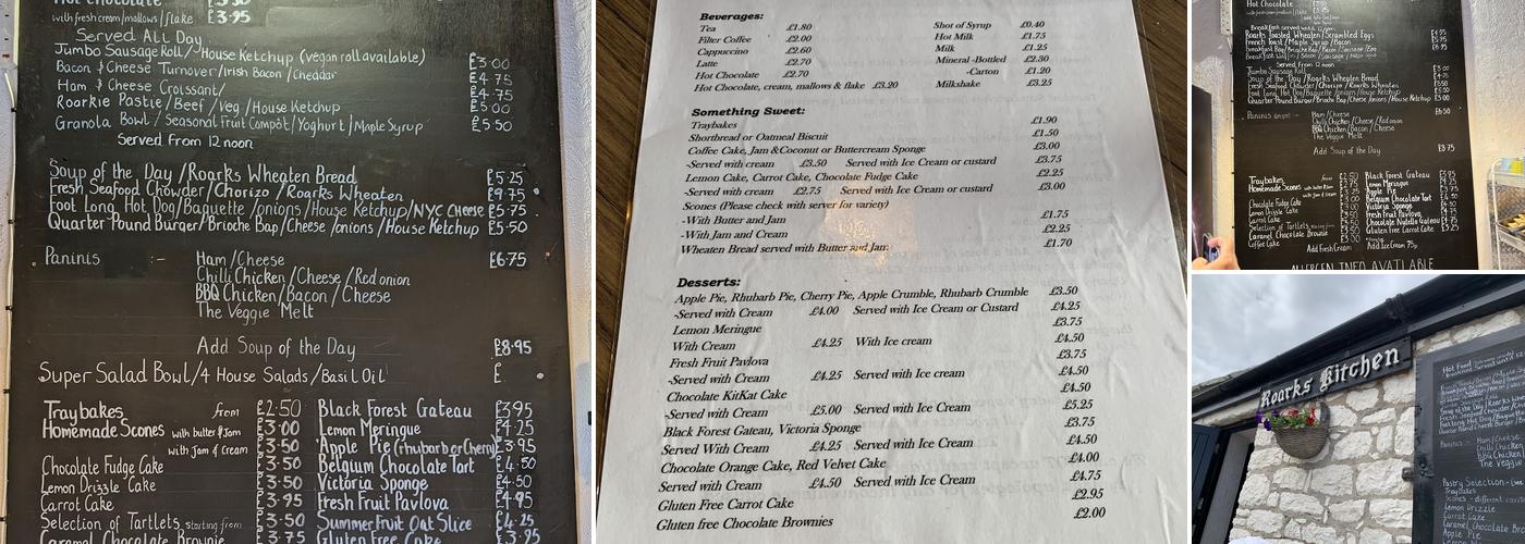 Roark's Kitchen Menu