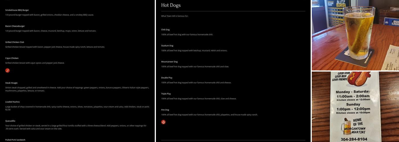 Town Hill Tavern Menu