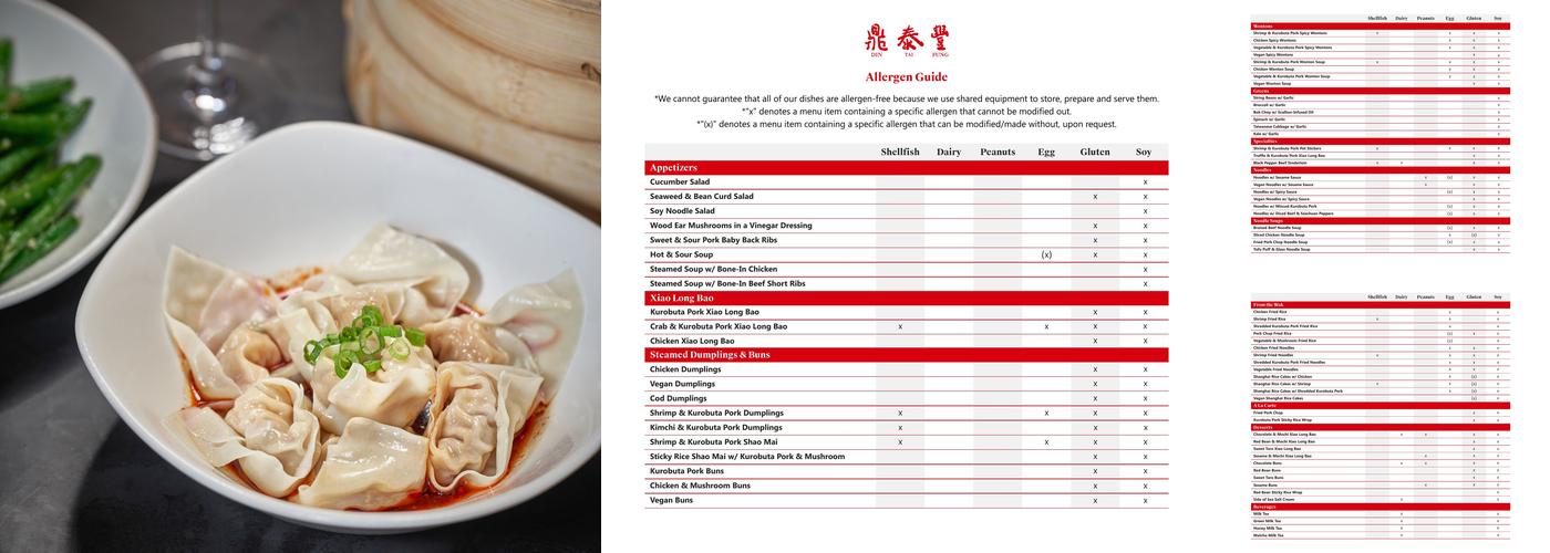 Din Tai Fung Menu