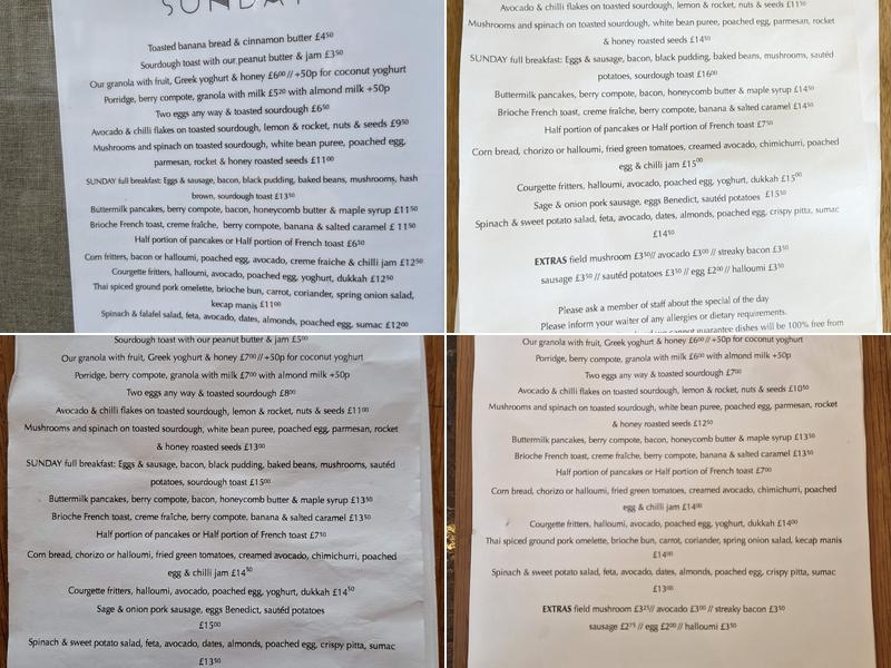 SUNDAY cafe & restaurant Menu