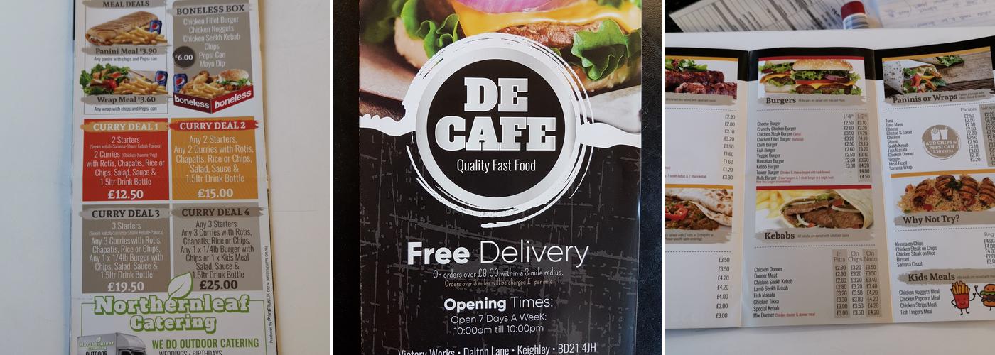 De Cafe Ltd Menu