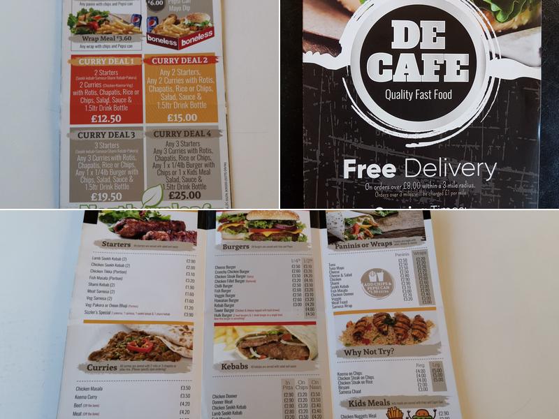De Cafe Ltd Menu