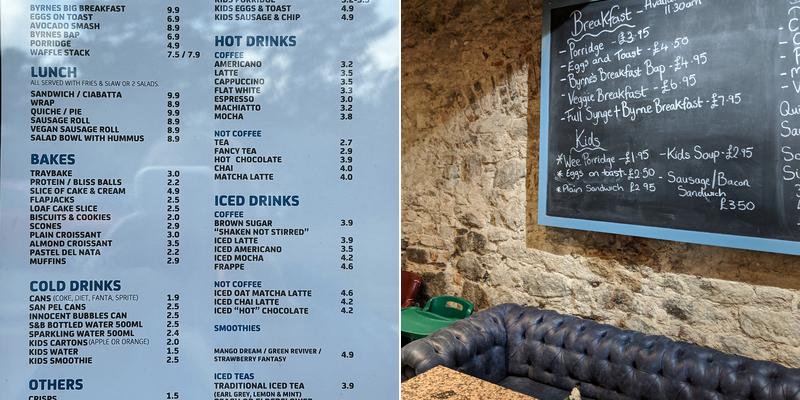 Synge & Byrne Sugarquay Newry Menu