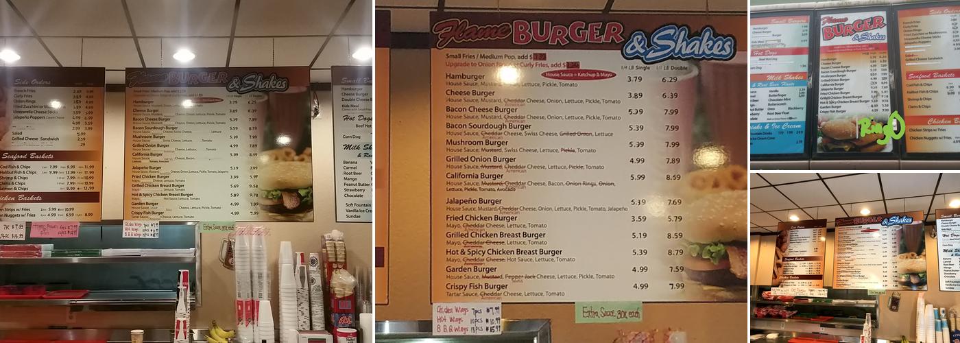 Flame Burger Menu