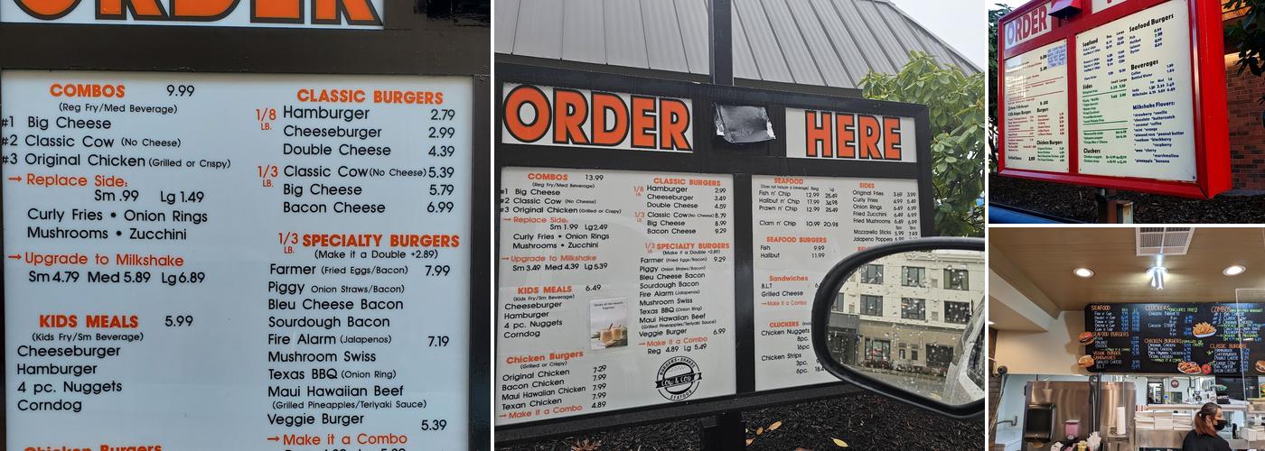Cow & Cod Menu