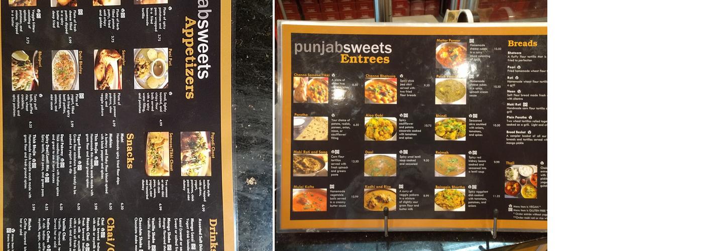 Punjab Sweets Menu