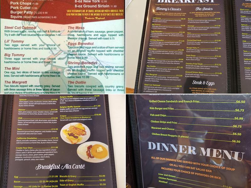 Tommy's Cafe Menu