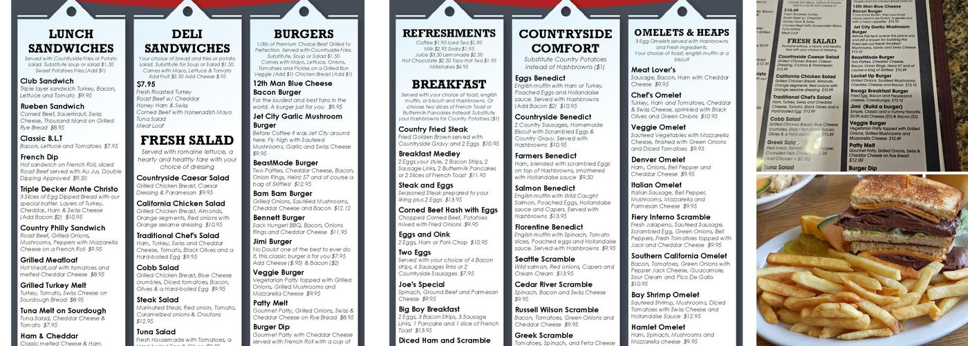 Countryside Cafe Menu