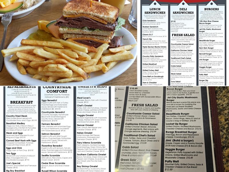 Countryside Cafe Menu