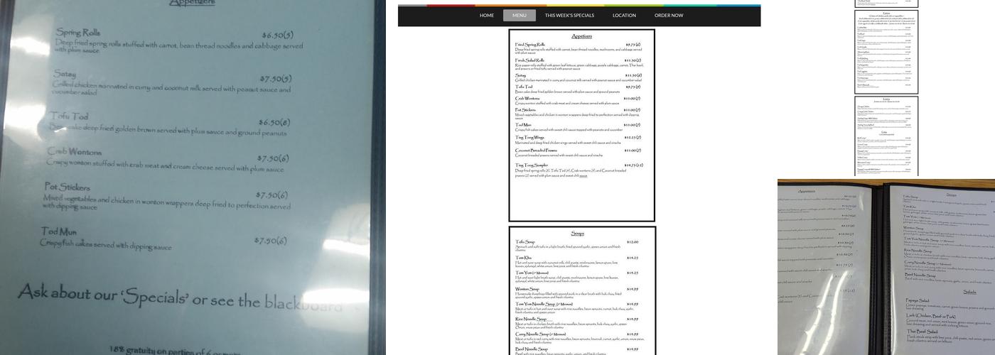 Ting Tong Thai Cafe Menu