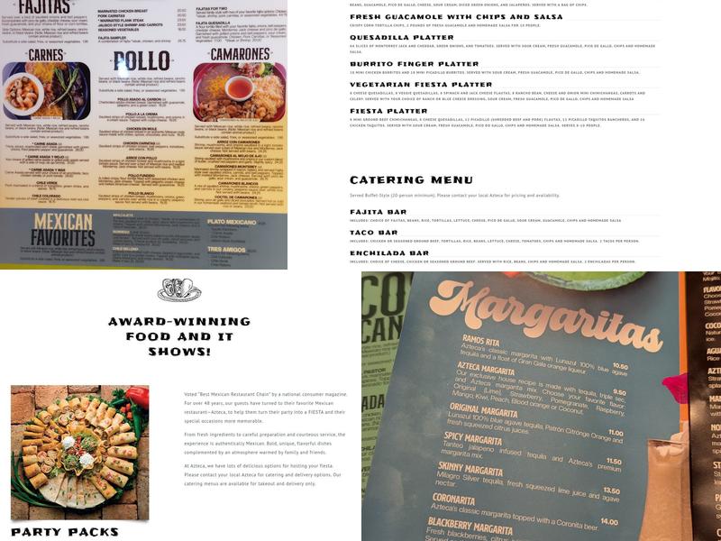 Azteca Mexican Restaurant Menu