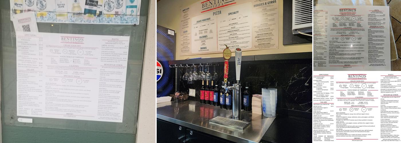 Bentino's Pizza Menu