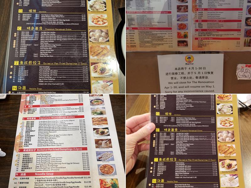 Mama Dough Menu