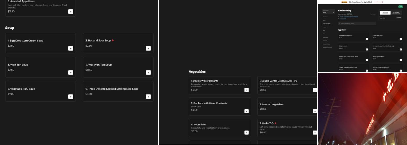 Little Peking Chinese Restaurant Menu