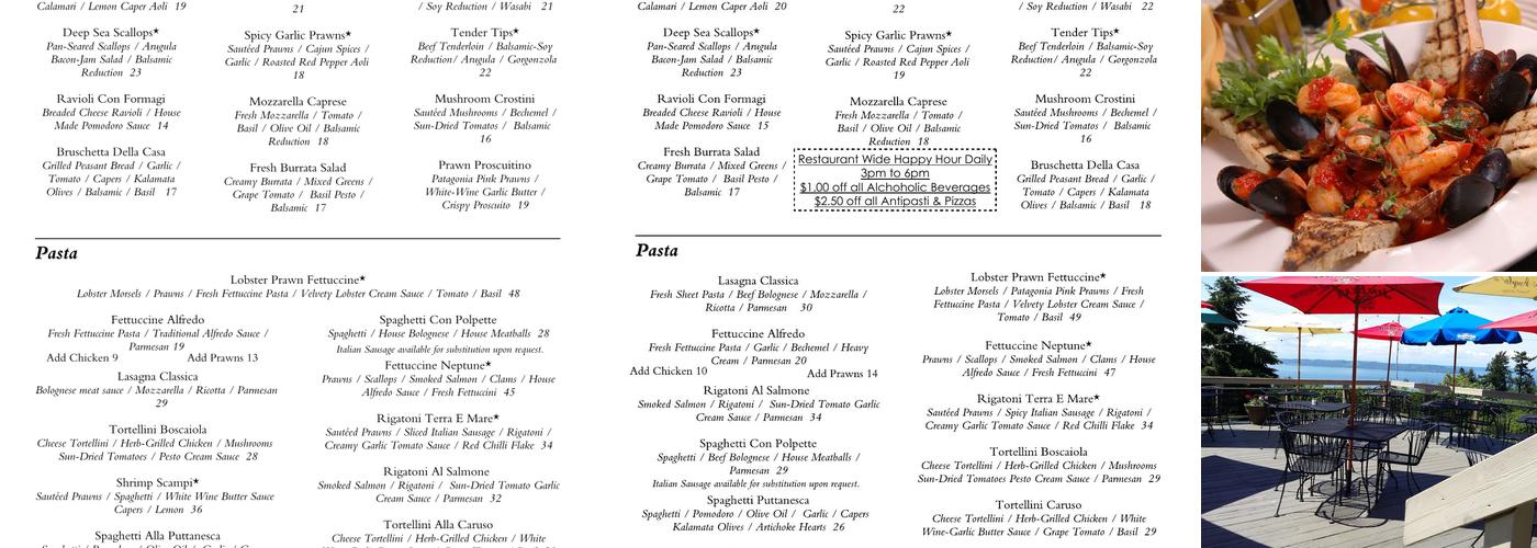 Verrazano's Restaurant Menu