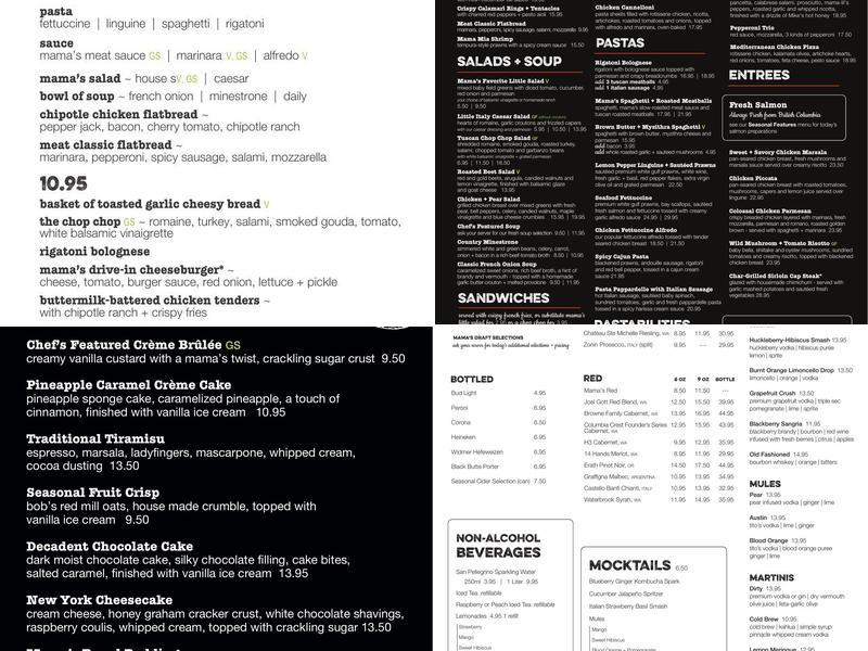 Mama Stortini's Restaurant & Bar Menu