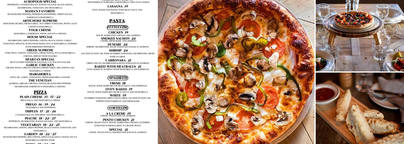 Acropolis Pizza & Pasta Menu