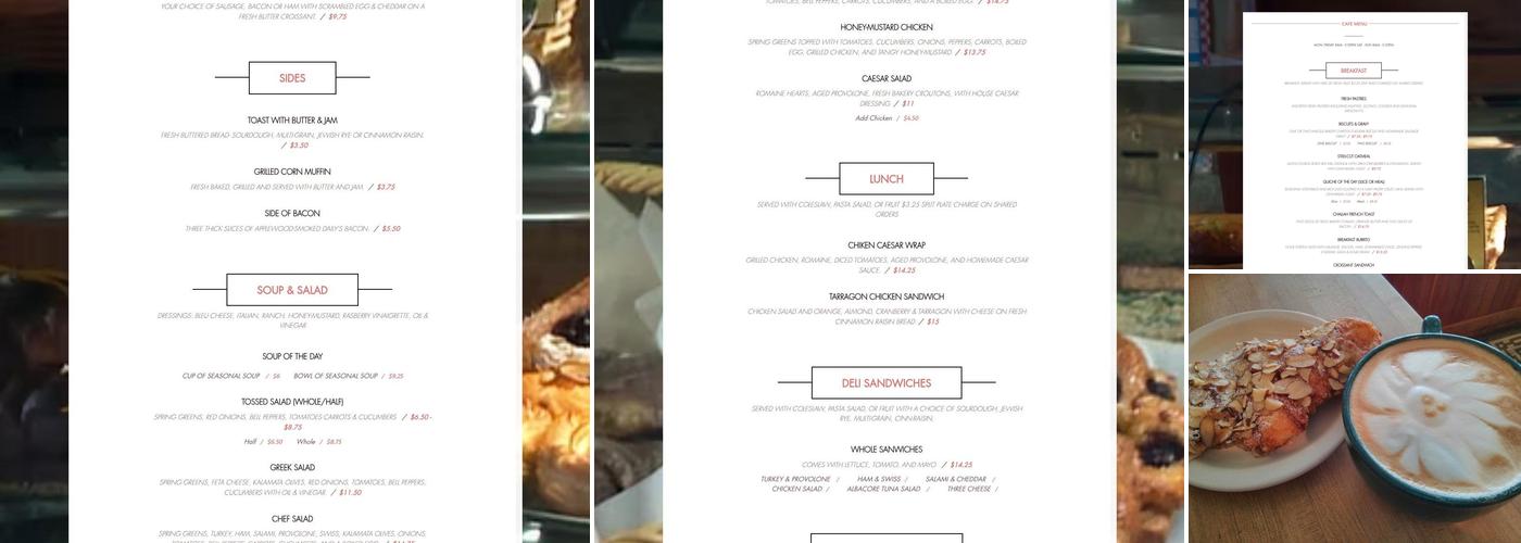 Snohomish Bakery at First & Union Menu