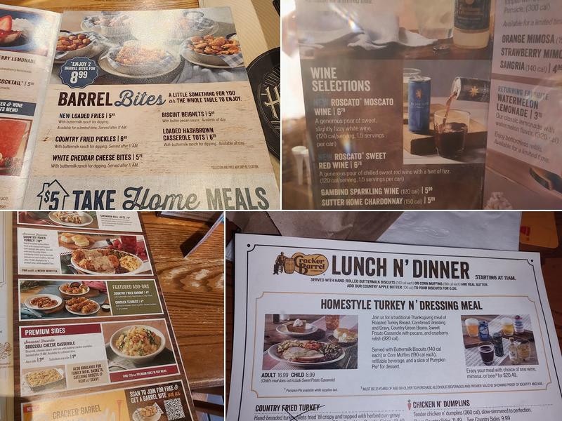 Cracker Barrel Old Country Store Menu