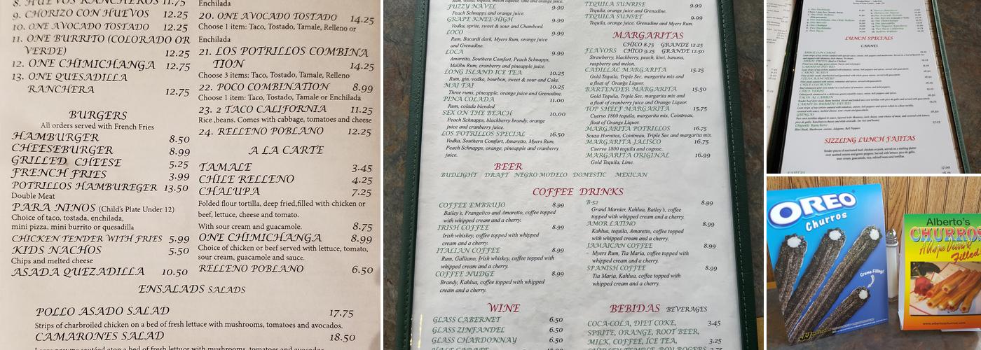 Los Potrillos Menu