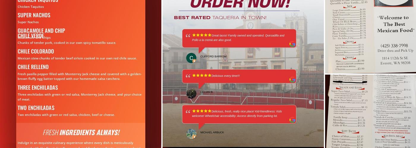 Tacos Faenas Menu
