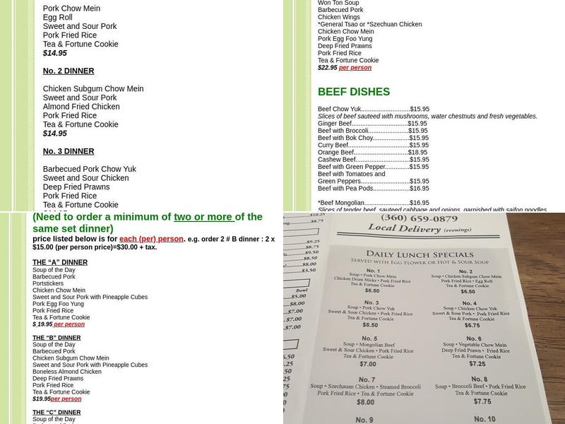 Maxi's Chinese Restaurant and Lounge Menu