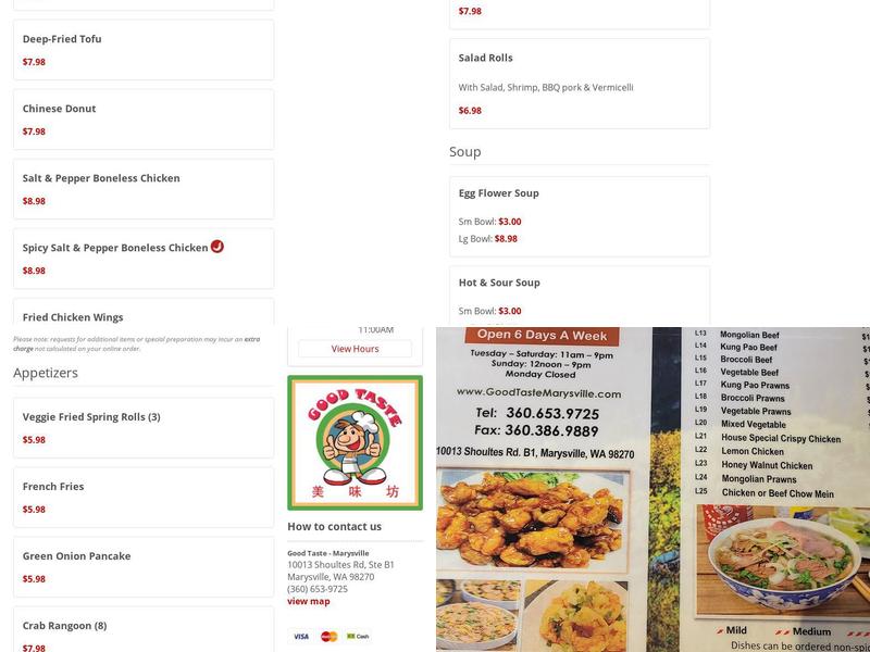 Good Taste 美味坊 Menu