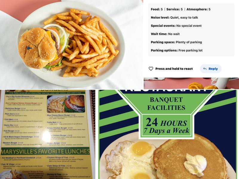 Dons Restaurant Menu