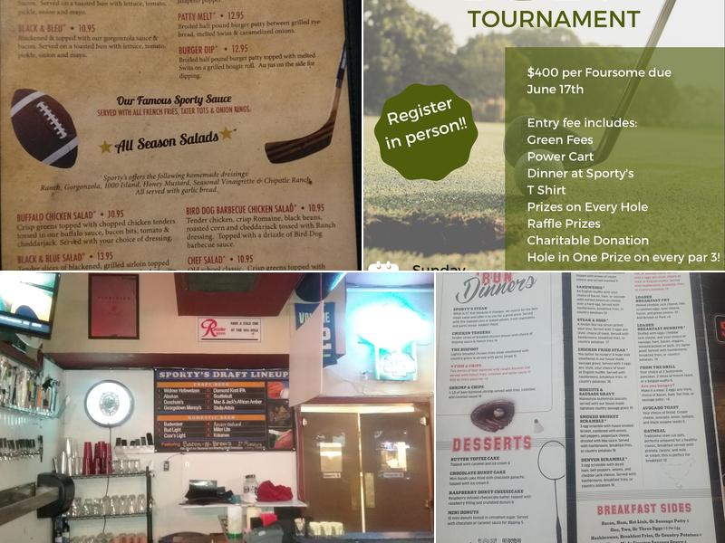 Sporty's Beef & Brew Menu