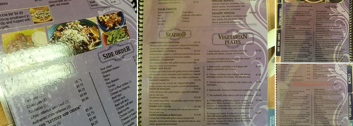 Mi Rancho Menu