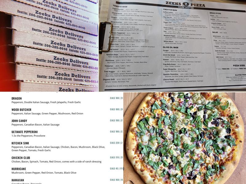 Zeeks Pizza Menu