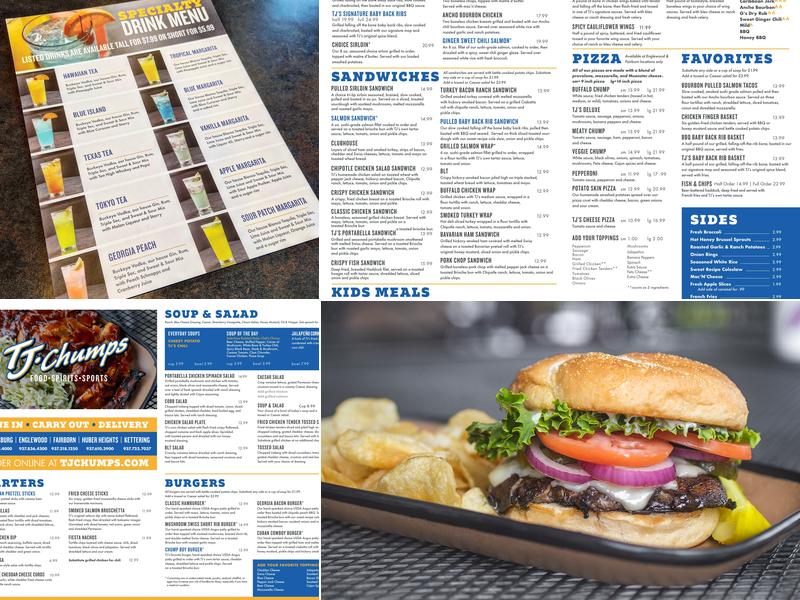 TJ Chumps Menu