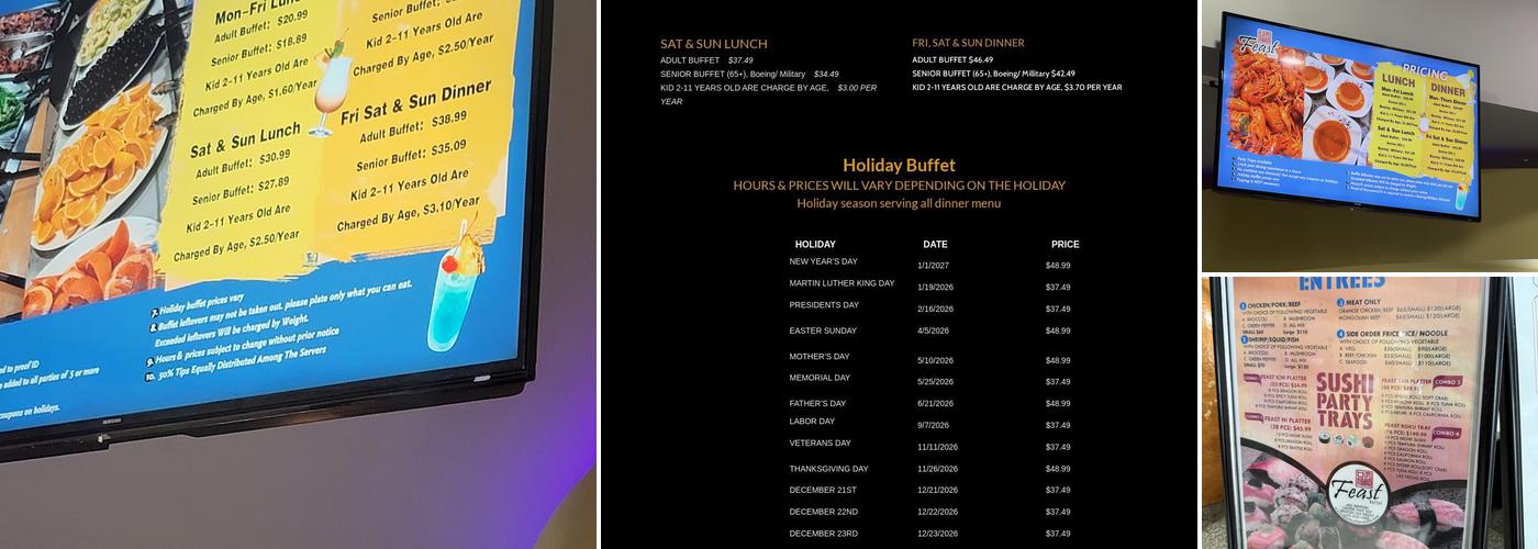 Feast Buffet Menu