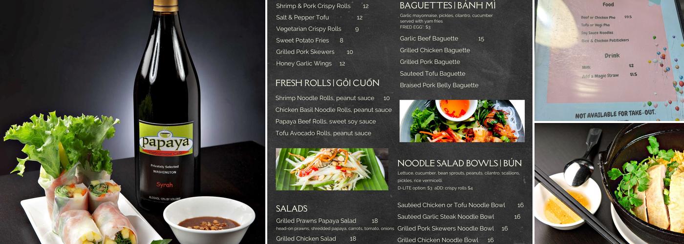Papaya Renton Landing Menu