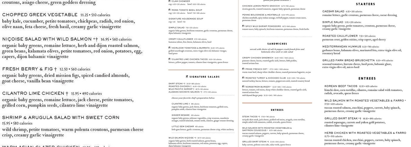 Ruscello Menu